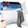 KUCEY Cooling Side Sleeper Pillow for Neck and Shoulder Pain Luxury Shredded Memory Foam Curved Bed Pillows for Sleeping Set of 1 Adjustable Queen Size Washable Cover Crescent WhiteExtra Grey Pillowca