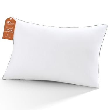 Sasttie Standard Pillow Single Full Size Bed Pillow for Side Back and Stomach Sleepers Down Alternative Plump Filling Set of 1 Standard Size 20x26 Inches