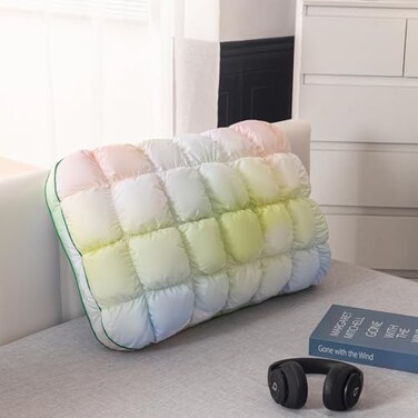 YOUR MOON Fluffy Support Bed Pillow Queen Size Super Soft Premium DownAlternative Filling for Sleeping Luxury Hotel Quality Bed Pillows for Side Sleeper Rainbow
