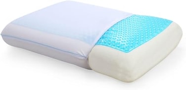 COOL GEL Cool Gel Cooling Pillow for Sleeping Standard Size Cooling Memory Foam Pillow for Hot Sleepers Reversible Ergonomic Design Pressure Relief Spine Alignment Side Back Contouring Support