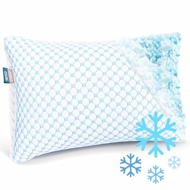 Nestl Cooling Pillows King Size Gel Infused Shredded Memory Foam Pillow Adjustable for Sleeping Breathable Washable Cool Bed Cover 20x36