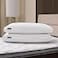 Beautyrest White Feather Down Fiber Pillows Set of 2 Pack with 2 Gusset Support PillowsHotel Collection 100 Cotton Hypoallergenic Medium Firm Bed Pillows for Side Sleeper
