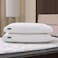 Beautyrest White Feather Down Fiber Pillows Set of 2 Pack with 2 Gusset Support PillowsHotel Collection 100 Cotton Hypoallergenic Medium Firm Bed Pillows for Side Sleeper