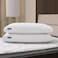 Beautyrest White Feather Down Fiber Pillows Set of 2 Pack with 2 Gusset Support PillowsHotel Collection 100 Cotton Hypoallergenic Medium Firm Bed Pillows for Side Sleeper