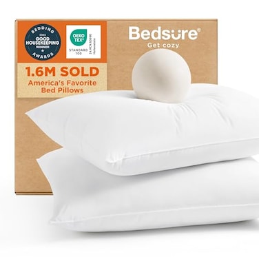 Bedsure Pillows King Size Set of 2 Hotel Collection Bed Pillows for Sleeping with Down Alternative Filling Soft Support for Back Stomach or Side Sleepers King 28x19 White 2 Pack