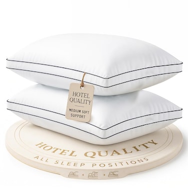 LANE LINEN King Pillows 2 Pack 20x36 Firm Pillow for Side Sleepers Hotel Quality Pillow Down Alternative Fill Cooling Bed Pillows for Sleeping Soft Fluffy Medium Firm Support White