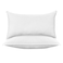 Elegant Comfort 100 Cotton Shell Stripe Hotel Pillows Super Plush Bed Pillows for Side Back Stomach Sleepers Cooling GelInfused Filling 2PACK StandardQueen Pillow Set White