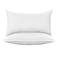 Elegant Comfort 100 Cotton Shell Stripe Hotel Pillows Super Plush Bed Pillows for Side Back Stomach Sleepers Cooling GelInfused Filling 2PACK StandardQueen Pillow Set White