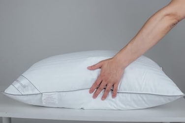 Eastwarmth Standard Goose Feather Down Pillow 100 Soft Cotton Cover Bed Pillow for Sleeping Standard Size 20X26IN Stripe White 1 Pack