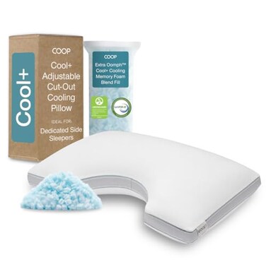 Coop Home Goods Cool CutOut Adjustable Pillow Queen with Cooling Gel Shoulder CutOut for Head Support Side Sleeper Pillow Neck Support for Sleeping CertiPURUSGREENGUARD Gold