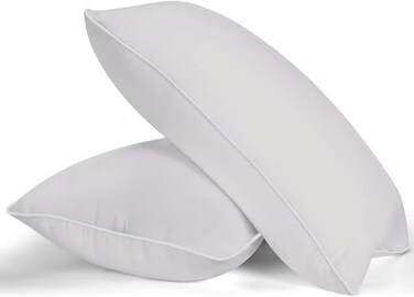 MZOIMZO Bed Pillows for Sleeping King Size Set of 2 Cooling Hotel Quality with Premium Soft Down Alternative Fill for Back Stomach or Side Sleepers Light Grey