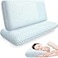 CushyOasis Memory Foam Pillows for Side Back and Stomach Sleepers Set of 2 Bed Pillow with Washable Cover and Breathable Mesh Bed Pillow for Sleeping BlueKing Size