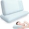 CushyOasis Memory Foam Pillows for Side Back and Stomach Sleepers Set of 2 Bed Pillow with Washable Cover and Breathable Mesh Bed Pillow for Sleeping BlueKing Size