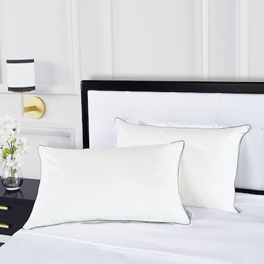 kate spade new york Noel SoftMedium 20 x 28 Adjustable Down Alternative Pillow 300 Thread Count Cotton Cover Best for Back or Stomach Sleepers Queen White