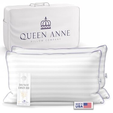Queen Anne Hotel Pillows King Size Bed Pillows for Sleeping Set of 2 Adjustable Luxury Down Alternative for Side Back Sleepers Soft Support Cooling Hypoallergenic Made in USA