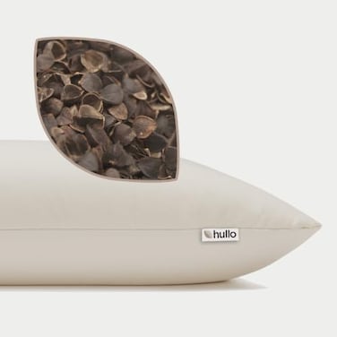 Hullo Buckwheat Pillow King Size 2036 Organic Adjustable Cooling Pillow for Side Back Sleepers Firm Neck Support Breathable Cotton Cover Made in USA