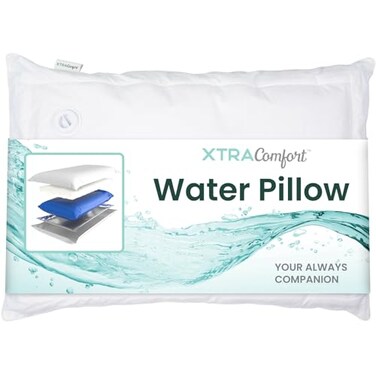 Xtra-Comfort XtraComfort Water Pillow 26x18 Memory Foam Pillow for Side Back Stomach Sleepers with Adjustable Support
