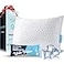 QUTOOL Cooling Pillow for Sleeping CertiPURUS Shredded Memory Foam King Pillow Set of 1 Cool Pillow for Hot Sleepers Adjustable Firm Pillow for Side Back Stomach Sleepers Soft Yet Support White