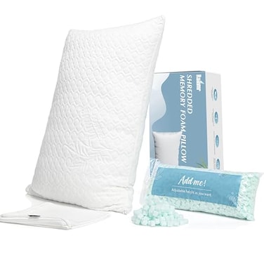 Rainmr Pillow King Size Memory Foam for Sleeping Bed Pillows with Washable Cooling Pillowcase for Back Side Stomach Sleepers 20x36 inches White King 1Pack