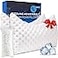 KUCEY Cooling Side Sleeper Pillow for Neck and Shoulder Pain Luxury Shredded Memory Foam Curved Bed Pillows for Sleeping Set of 2 Adjustable Queen Size Washable Cover Crescent White