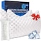 KUCEY Cooling Side Sleeper Pillow for Neck and Shoulder Pain Luxury Shredded Memory Foam Curved Bed Pillows for Sleeping Set of 2 Adjustable Queen Size Washable Cover Crescent White