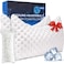 KUCEY Cooling Side Sleeper Pillow for Neck and Shoulder Pain Luxury Shredded Memory Foam Curved Bed Pillows for Sleeping Set of 2 Adjustable Queen Size Washable Cover Crescent White