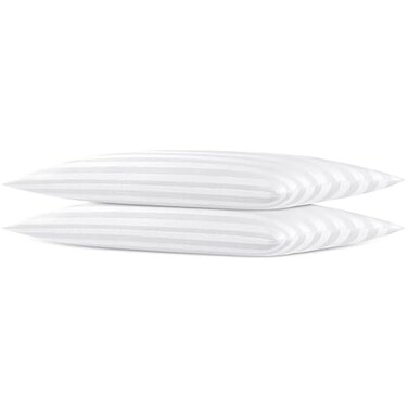 FZZOR Thin Flat Soft Low Pillows Standard Size Set of 2 Down Alternative Filled Bed Pillows for Side Back and Stomach Sleepers 20x26