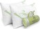 DreamField Linen Rayon Derived from Bamboo Pillows Standard Size Set of 2 Adjustable Shredded Memory Foam for Sleeping Cooling Breathable Pillowcase with Zipper Back Stomach Side Sleeper 26x20 Inch