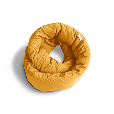 Huzi Infinity Pillow Travel Neck Pillow Versatile Soft 360 Support Scarf Machine Washable Home Travel Flight Road Trips Airplane Sleeping Ochre Yellow