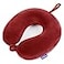 Fabuday Neck Pillows for Travel Airplane Pillow for Long Flight with Attachable Snap Strap Washable Cover Memory Foam Travel Rest Pillow for Airplanes Plane Neck Support for Adults Red