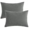 BEDSUM Toddler Pillows 13x18 Ultra Soft Microfiber Travel Pillow for Sleeping Small Pillows for Kids Daycare Flight and Neck Support Machine Washable Pillow Inserts 2 Pack Dark Grey