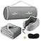 urnexttour Travel Pillow and Blanket Set Neck Pillows Travel Essentials with Sleep Mask for Airplane Car Memory Foam Grey
