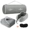 urnexttour Travel Pillow and Blanket Set Neck Pillows Travel Essentials with Sleep Mask for Airplane Car Memory Foam Grey