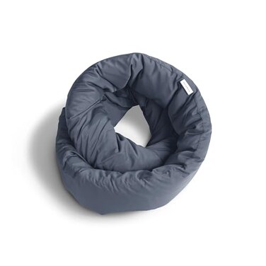 Huzi Infinity Pillow Travel Neck Pillow Versatile Soft 360 Support Scarf Machine Washable Home Travel Flight Road Trips Airplane Sleeping Midnight Grey