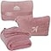 BlueHills Premium Soft Travel Blanket Pillow Compact Mini Airplane Blanket with Portable Pillowcase Long Flights Dusty Rose Pink M02