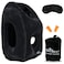 Skyrest Inflatable Travel Pillow Airplane Pillow for Neck Support on Long Flights Buses Cars Office Trains Comes with Eye Mask Earplugs Portable Drawstring Bag Black