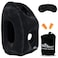 Skyrest Inflatable Travel Pillow Airplane Pillow for Neck Support on Long Flights Buses Cars Office Trains Comes with Eye Mask Earplugs Portable Drawstring Bag Black