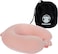 Makimoo Travel Neck Pillow Top Memory Foam Pillow for Head Support Ideal for Airplanes Cars and Home Recliners Adjustable and Soft Pink