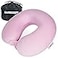 SAIREIDER Travel Neck Pillow 100 Pure Memory Foam Airplane Pillow for Head SupportSoft Adjustable Pillow for Plane Car Home Recliner with Storage Bag Pink