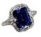 Yuren Elegant Huge Natural 35Ct Tanzanite 925 Silver Sapphire Ring Women Wedding Engagement Size 610 US code 8