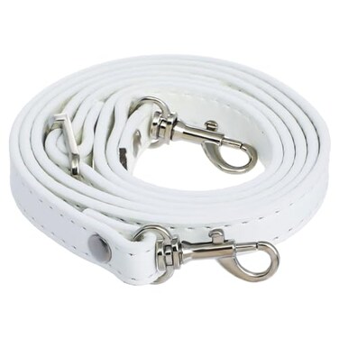 RAYNAG Leather Crossbody Strap Replacement Adjustable Purse Strap Handbag Shoulder Strap Replacement with Silver Hardware White