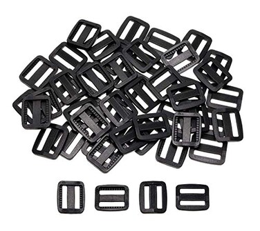 Shapenty 34 Inch 20mm Inner Length Plastic Triglide Slides Button Bulk Adjustable Webbing Triglides Slider Buckle for Belt Backpack Bags Sewing 50PCS