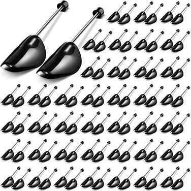 Bucherry 30 Pairs Plastic Shoe Trees Bulk Spring Shoe Trees for Men Stretcher Sneakers Shape Keeper Inserts Holder US Size 612Black