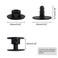 Deshionew 8 Sets Replacement Rivets Clogs Shoe Strap Repair Fastener Button Black Rivets for Beach Shoes 16mm