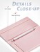 Yarnic Checkbook Cover for Personal Checkbook Checkbook Holder with Pen Holder Builtin Clear Plastic Divider for Duplicate Checks Baby Pink