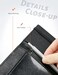 Yarnic Checkbook Cover for Personal Checkbook Checkbook Holder with Pen Holder Builtin Clear Plastic Divider for Duplicate Checks Black