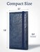 Yarnic Checkbook Cover for Personal Checkbook Checkbook Holder with Pen Holder Builtin Clear Plastic Divider for Duplicate Checks Blue