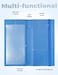 Yarnic Checkbook Cover for Personal Checkbook Checkbook Holder with Pen Holder Builtin Clear Plastic Divider for Duplicate Checks Blue