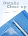 Yarnic Checkbook Cover for Personal Checkbook Checkbook Holder with Pen Holder Builtin Clear Plastic Divider for Duplicate Checks Blue