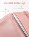 Yarnic Checkbook Cover for Personal Checkbook Checkbook Holder with Pen Holder Builtin Clear Plastic Divider for Duplicate Checks Blush Pink
